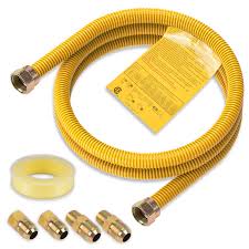 Bharat Gas ISI Approved LPG Gas Pipe 1.5 Meter (5 Feet) – Steel Web Braided Hose with 2 Metal Clamps, 5 Years Warranty – Safe for Gas Stoves